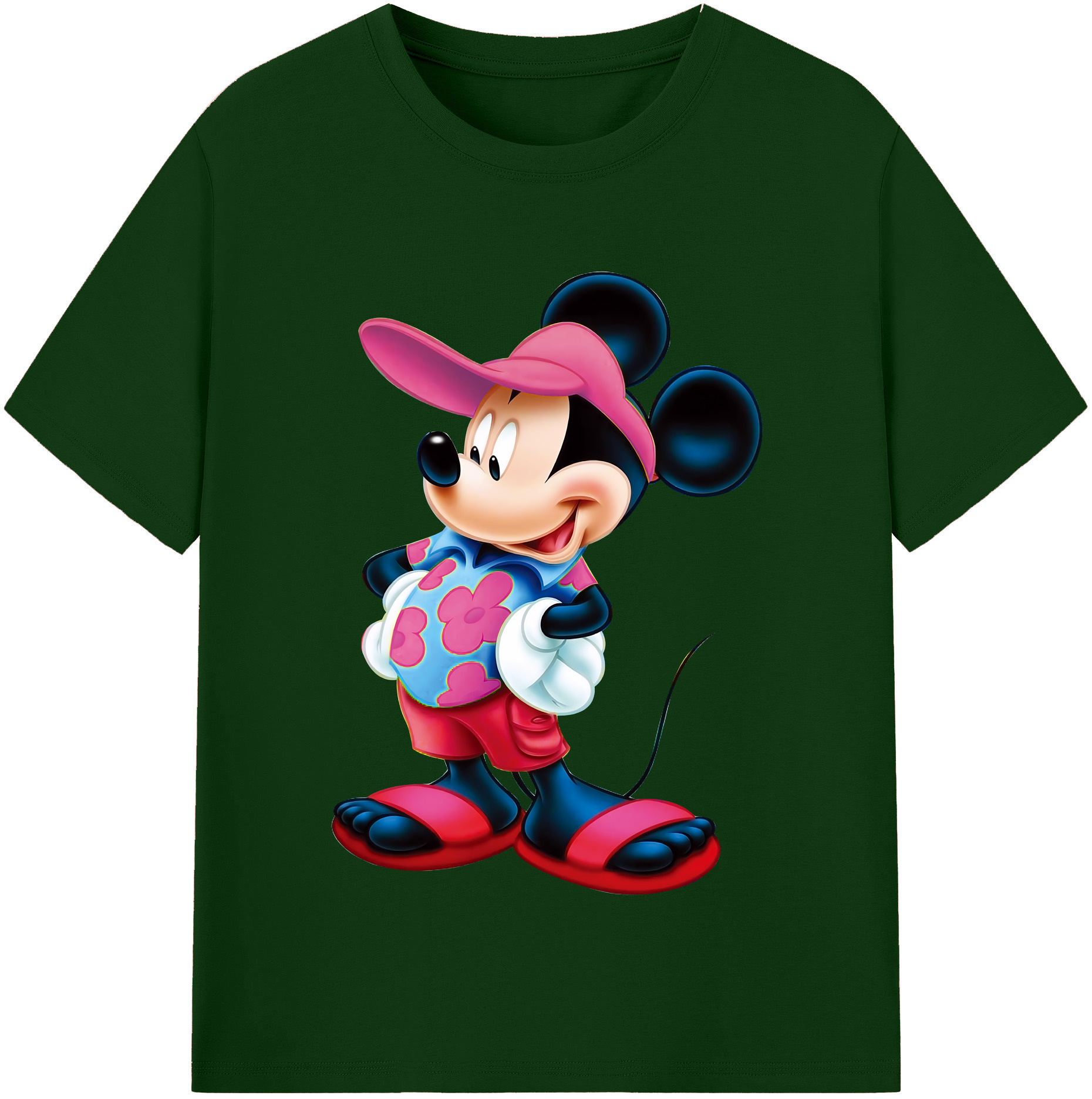 （画像用） ミッキーマウス Mickey Mouse 綿100％半袖Tシャツ（フロントプリント）